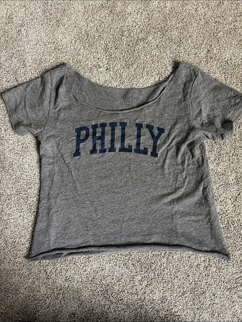 Brandy Melville Philly Graphic Short Sleeve Tee in Gray
